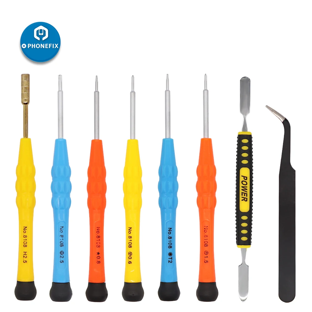 Phonefix 8pcs Precision Screwdriver Set Screen Repair Kit With Tweezer