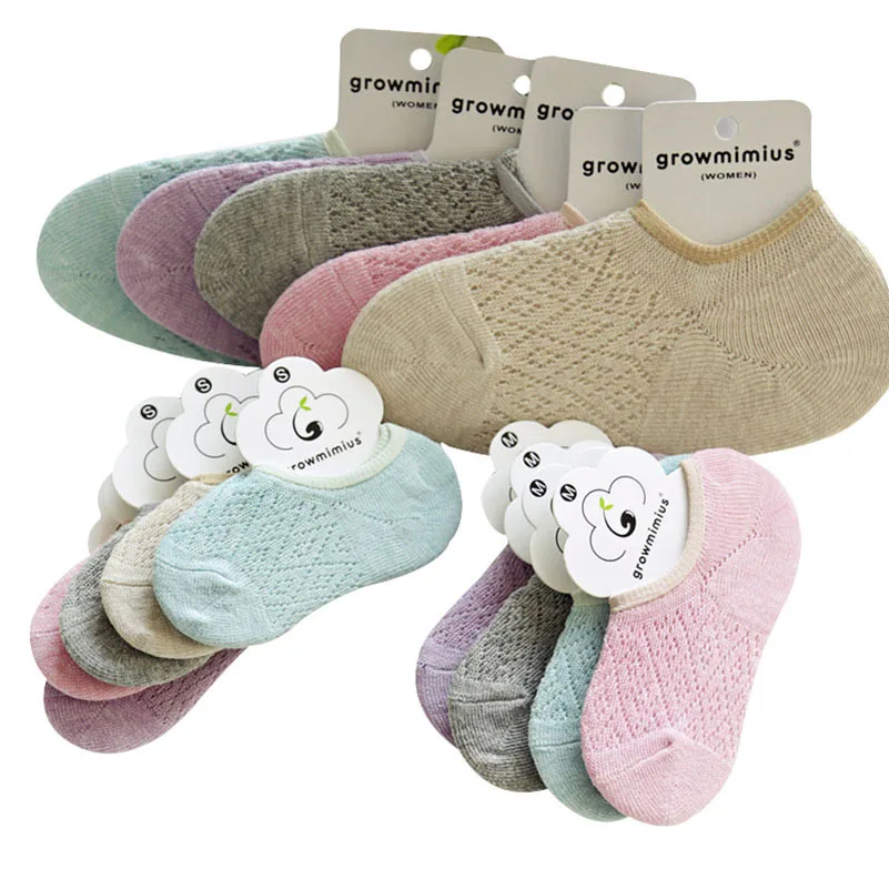 

6 Pairs Parents Childrent Women Boat Socks Summer Invisible Low Cut Silicone Mesh Cotton Sock Slippers Cute Girl Socks Hosiery