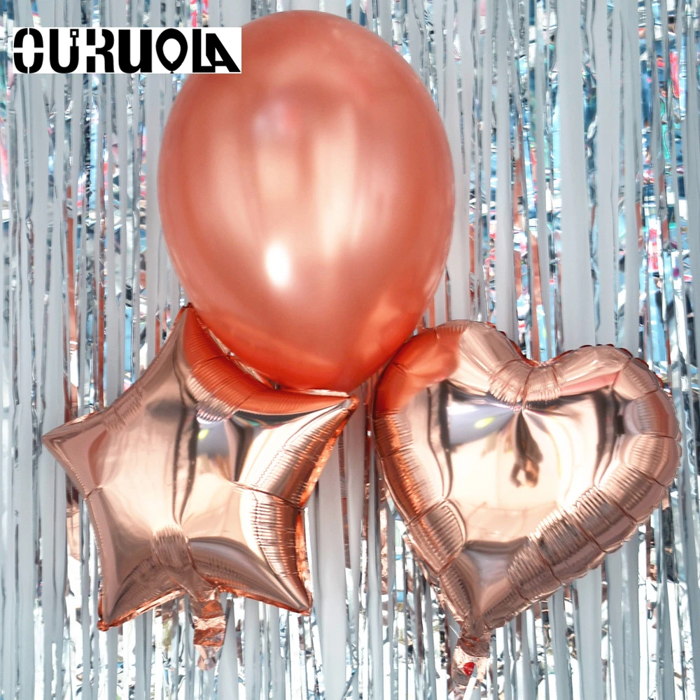 

Rose Gold Balloons Wedding Decoration ballon Happy Birthday Party Baloon Anniversary Family Party Holiday globos balons