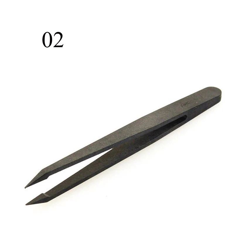 Portable Straight Bend Anti-static Plastic Tweezer Heat Resistant Repair Tool Pointed, flat, elbow head 1PC
