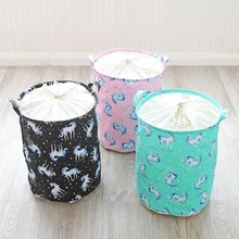 Cute Folding Waterproof Dirty Toy Clothe Laundry Basket Cotton Linen Office Home Sundries Storage Holder Organizer Project Box