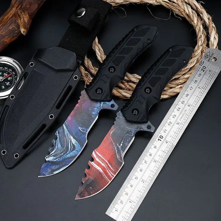

Ganzo Tactical high hardness straight knife wild survival multi-function outdoor knife with small straight knife