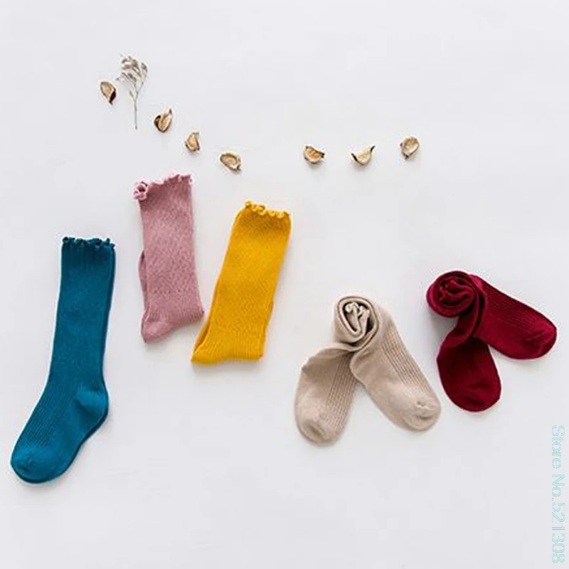 

Care Children Unisex Cute Solid Color Cotton Blend Crew Calf Length Tube Socks For Girls Boys Soft Comfortable Drop Ship