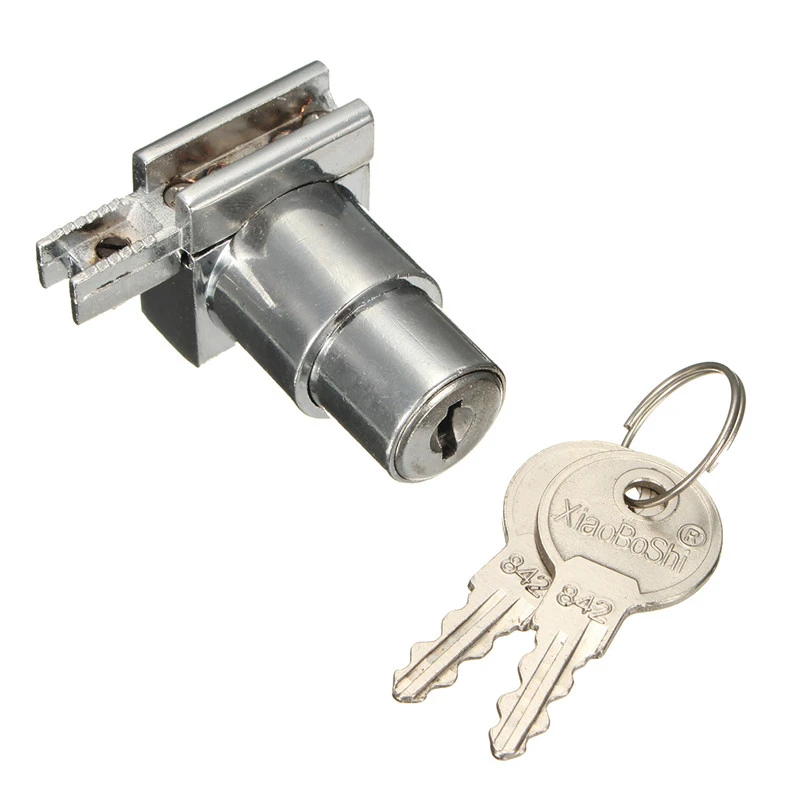 Plunger Push Lock With 2 Key For Sliding Glass Door Showcase Lock