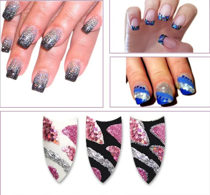 24 цвета Spangle Nail Art блестящие пайетки акриловые УФ пудра-помада Советы Набор аксессуаров для макияжа DIY Oct 1