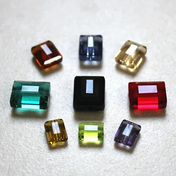 

AAA rectangle crystal beads 8x6mm 10x8mm 12x10mm glass spacer square loose beads DIY jewelry finding