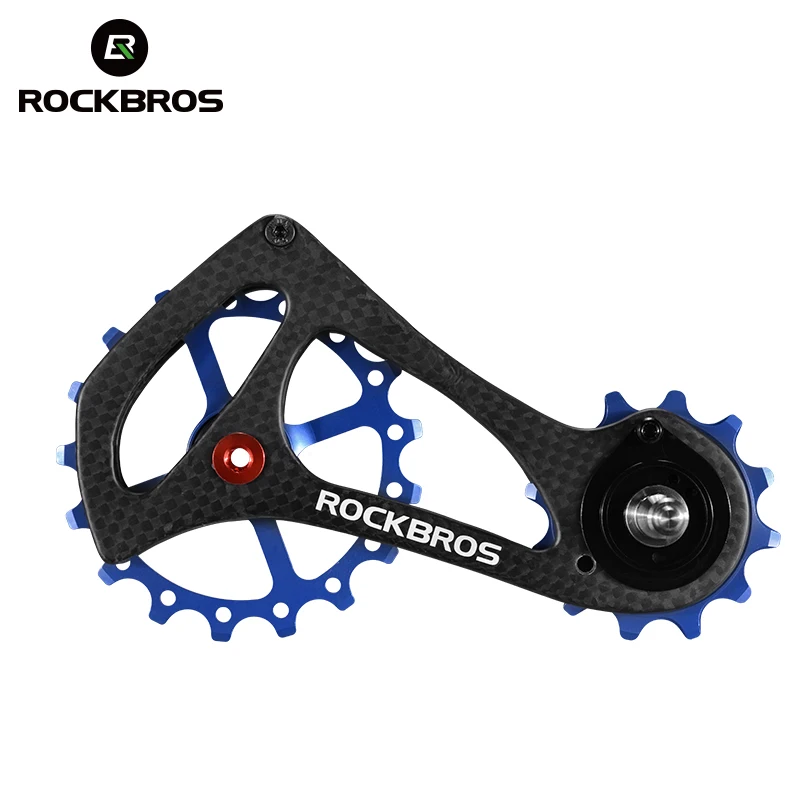 

ROCKBROS Bicycle Parts Carbon Fiber Cycling Rear Derailleur Pulleys Wheel 17T Bike Jockey Wheel Spare Parts for Bicycles