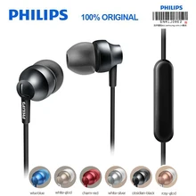 Philips SHE3855 проводное управление гарнитура поддержка Loptap/Ipad/с регулировкой громкости микрофона для samsung Galaxy 8 официальный тест