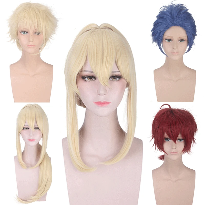 Violeta Evergarden Cosplay Peluca Larga Rubia Falso Pelo Corto Rojo Azul Pelucas Hombres Mujeres Pelo Sintetico Noche De Brujas Juego Perucas Aliexpress