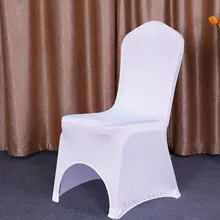 Полиэстер стрейч лайкра ткань белый свадебный банкет вечерние Отель Ресторан дома Обеденный чехол чехлы на стулья