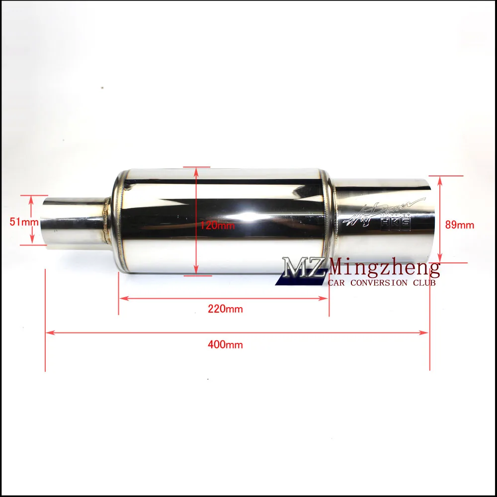 Автомобильный Стайлинг глушитель выхлопной трубы наконечник полированной нержавеющей стали глушитель 2 дюйма на входе до 89 мм выпускной наконечник глушитель