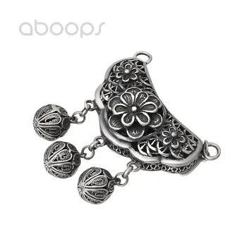 

Vintage Chinese Style 990 Sterling Silver FU & Flower Pendant Men Women Free Shipping