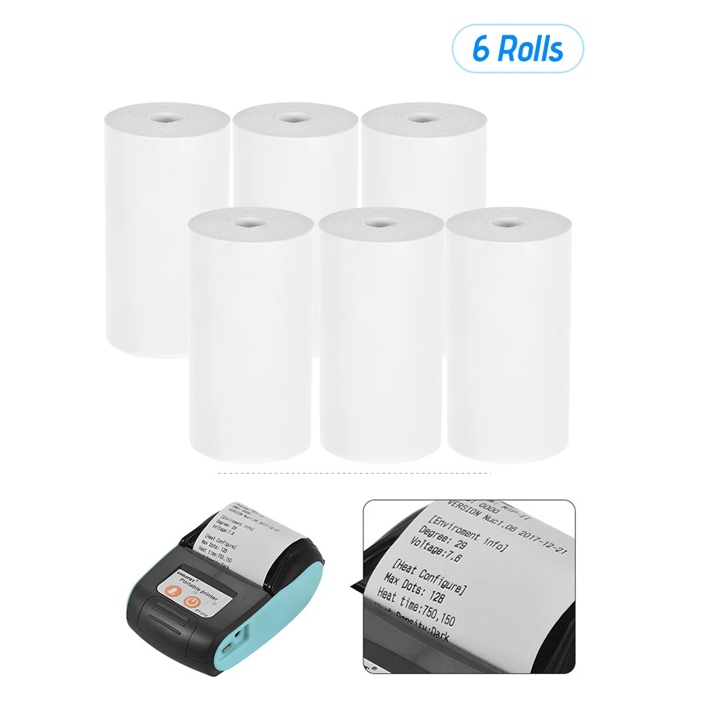 6 rouleaux de papier dimpression thermique 57x30mm pour la petite maison dimprimante papier de re/çu thermique