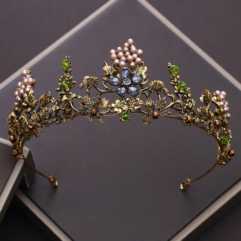 

Baroque Vintage Bridal Crown Wedding Headdress Tiara Crown Wedding Accessories Crystal Jewelry Women Wedding Hair Accessories