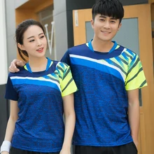 Принт Quick Dry Бадминтон, Спортивная рубашка, Настольный теннис Футболка Теннис рубашки, теннис рубашка мужской/женский A111