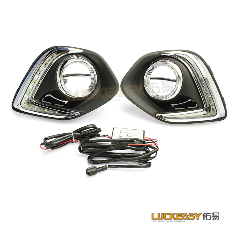 Car accessories LED DRL For Mitsubishi ASX LED CAR light 2013 2014 2015 with yellow turning light