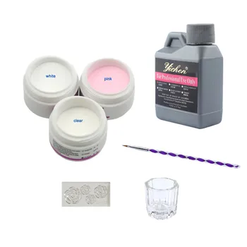 

Acrylic Nail Art Manicure Kit 120ml Acrylic Liquid Nail Art Decoration Acrylic Brush Crystal Glass Manicure Art Tools Kit Set