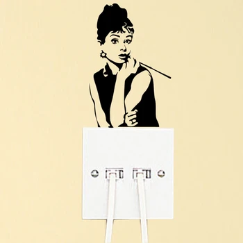 

Audrey Hepburn Fashion Vinyl Bedroom Wall Sticker Light Switch Decal 6SS0316