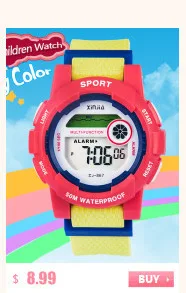 2016 Новые детские часы желе Цвет Водонепроницаемый 30 м для студентов модные милые секундомер сзади свет PU ремешок подарок для детей