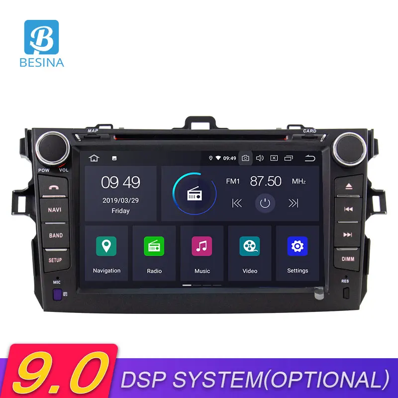 

Besina Android 9.0 Car DVD Player For TOYOTA COROLLA 2007-2010 2011 2012 Multimedia GPS Navigation Stereo 2 Din Car Radio WIFI