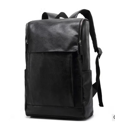 Для мужчин, кожаный рюкзак элегантный дизайн Для мужчин Дорожная сумка Винтаж школьная сумка, коллежд Рюкзак Mochila Escolar PT893 - Цвет: classic black