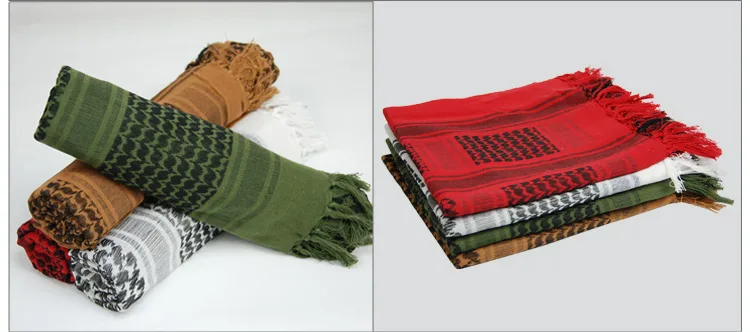 100% Cotton Shemagh Thicken Multifunction Tactical Scarf man Arabic Keffiyeh Wrap Bandana Palestine Islamic Military Scarves mens grey scarf