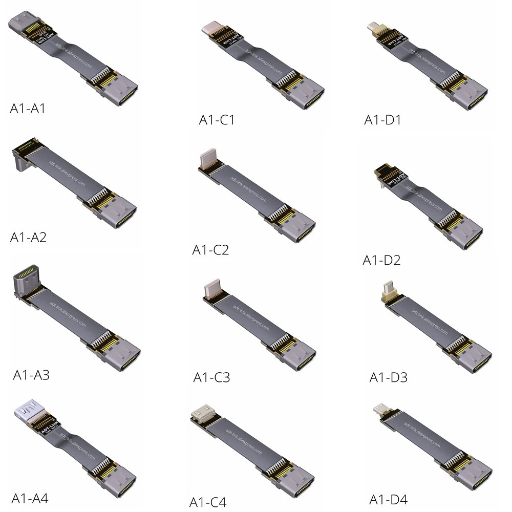 Мини кабель HDMI Micro 2 0 угол 4K x 2K @ 60 Гц 5/10 /15 /20 /30 /50 /80 /100 см для ПК AV HDTV LCD FPV 3D