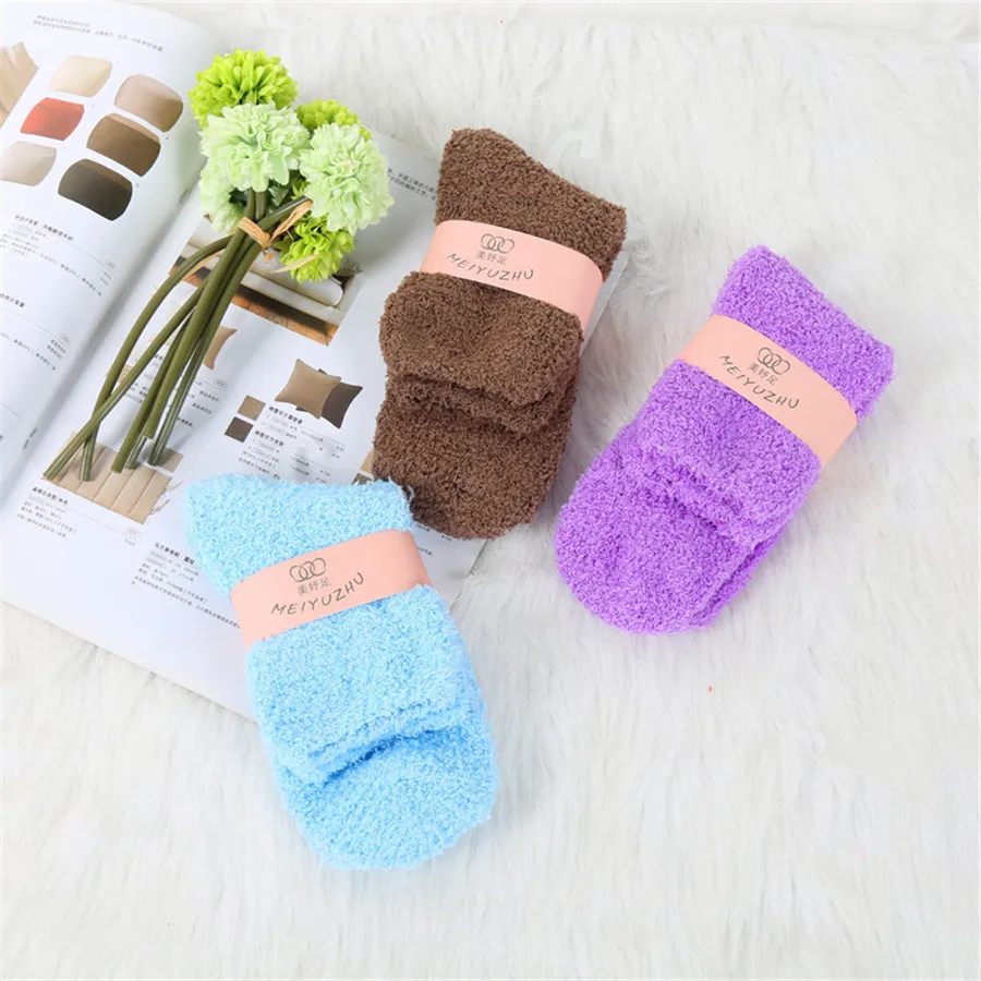 Solid Color Terry Socks