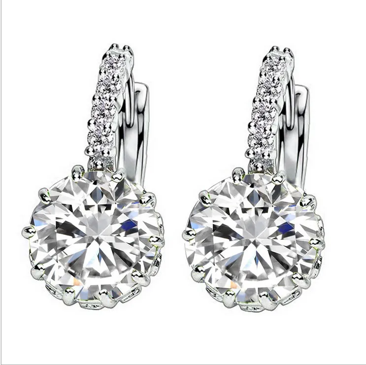 H: HYDE высокое качество серебряные изысканные CZ серьги-кольца с цирконом для женщин модное свадебное ювелирное изделие серьги 9 цветов oorbellen