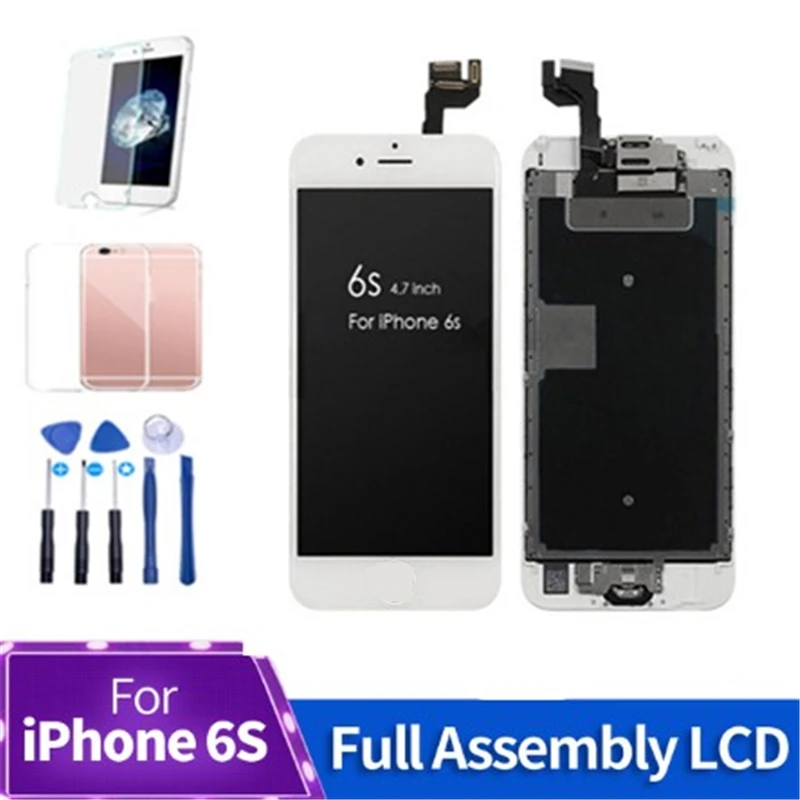

LCD For iphone 6S Display Full Set Assembly 3D Touch Screen Digitizer Replacement+Camera+Home Button+3D Touch screen+Free Tool
