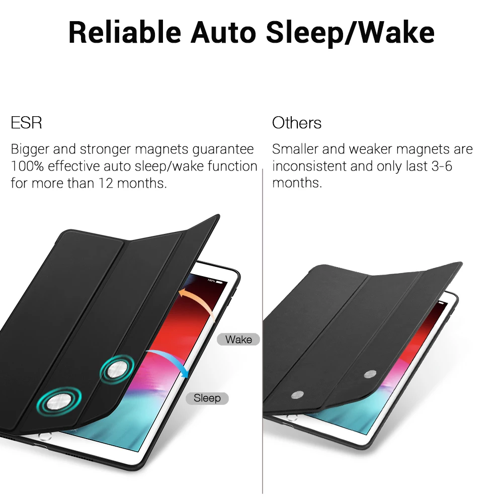ESR Case for iPad mini 5 Air 3 2019 Leather TPU Back Magnet Smart Cover 7 7th Gen 10.2 Pro 2020 11 12.9|Чехлы для планшетов и