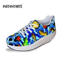 INSTANTARTS/женские летние туфли из дышащей сетки для похудения; женская обувь на плоской платформе; обувь на плоской подошве; женская обувь для танцев, увеличивающая рост; обувь для девочек
