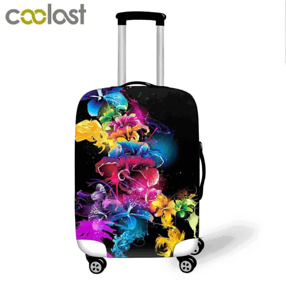 Чехол для багажа с объемным цветочным принтом, Пылезащитная сумка для путешествий 18-32 дюймов, розовые Защитные чехлы для чемодана, портативные аксессуары для путешествий - Цвет: XTH05