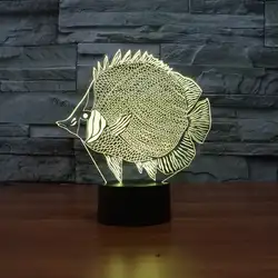 3D Аннотация Рыба лампы светодиодные лампы с 5 В USB переключаемый настольная лампа для дома Аксессуары