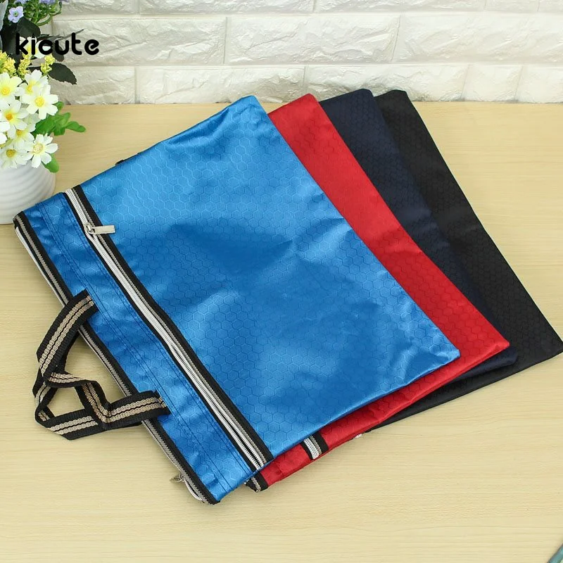 

Overvalue A4 Big Capacity Filing Document Bag Business Storage Bag Stationery File Folder Tote Meeting Side Zipper Pockets