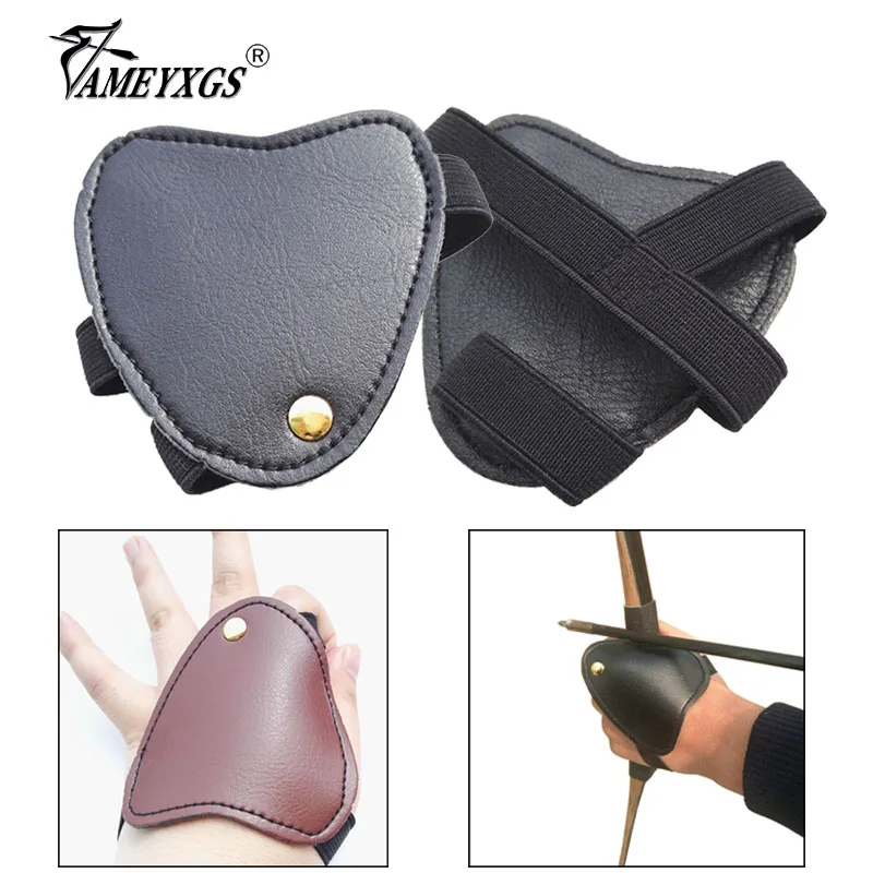 

1pc Archery Finger Guard Left Hand Protect Gear Adjustable Elastic Band Shooting Protecter For Bow And Arrow Hunting Accessories