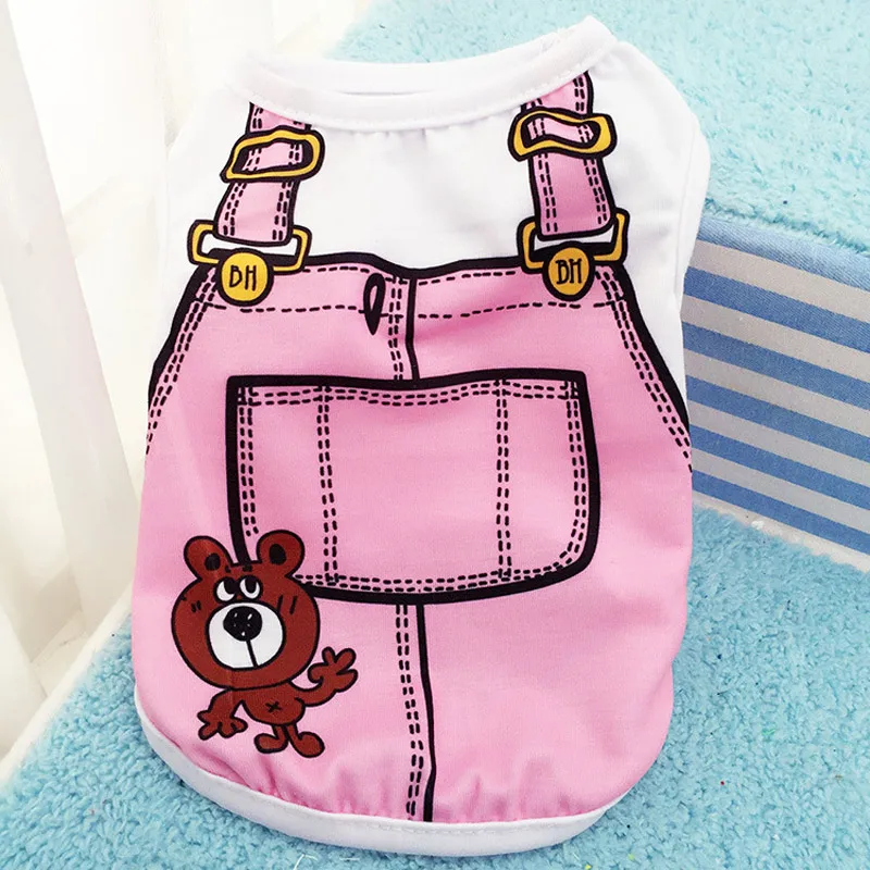 

Fashion Cartoon Printed Cat Vest Breathable Mesh Clothes for Small Dogs Puppy Pet Shirt in Spring and Summer chihuahua Apparel