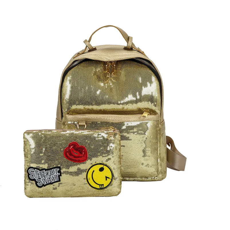 

Backpacks Female Fashion Bling Sequins Shoulder Bag Zipper School Backpacks For Women Girls Women's Rucksacks Mochila A6