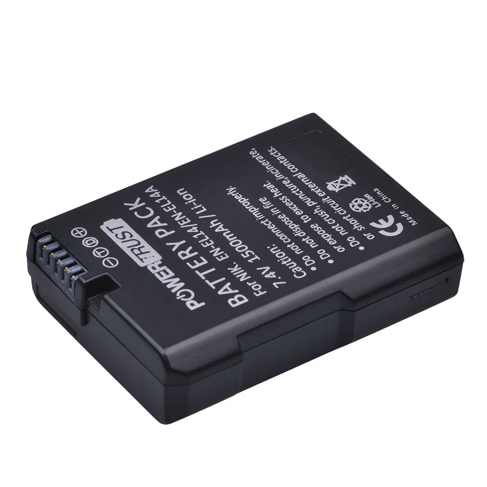 Günstige PowerTrust 1x1500 mAh EN EL14 EN EL14a Batterie + LCD USB Dual Ladegerät für Nikon D3400 D3300 D3100 D5600 D5100 d5200 D3200 P7000