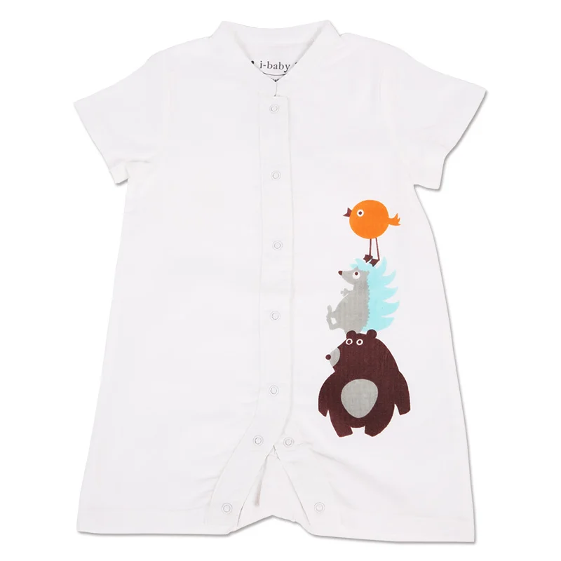 i-baby Baby Romper Newborn Infant Clothes Boy Girl Rompers 100% Cotton Gauze Muslin Short Sleeve Jumpsuits Clothing | Мать и ребенок