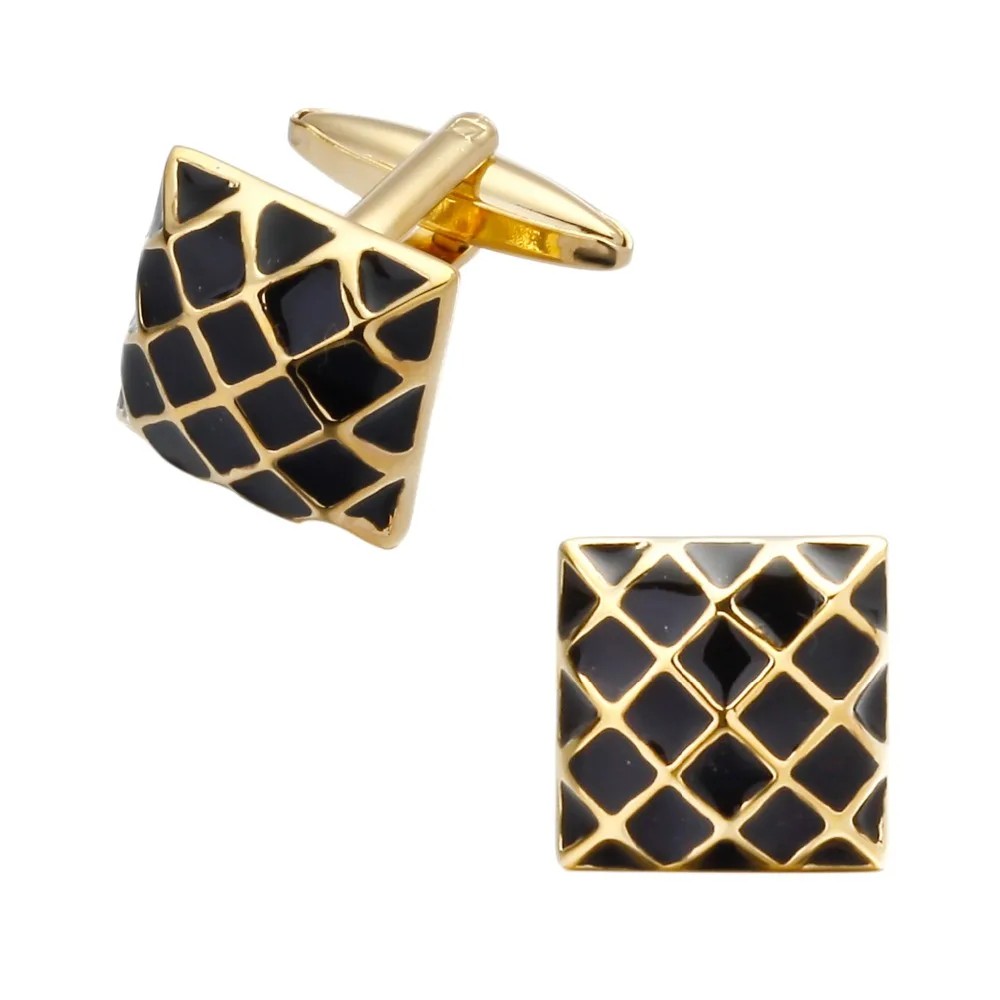 

Laser metal square gold mesh Cufflinks Mens Jewelry French shirt cuff cuff high quality gift