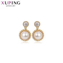 Xuping Fashion Luxury Earring Gold Color Plated With Synthetic CZ Charm Design Dangle Drop Earring for Women Gift S63,3-93569