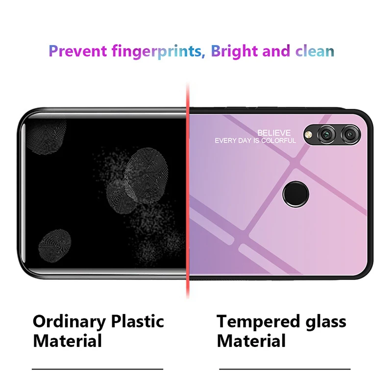 10 шт. градиент мягкий полиуретановый край чехол для huawei Honor 20 V20 Note 10 Lite 9X8X8 S Max Pro Magic 2 закаленное стекло противоударный чехол