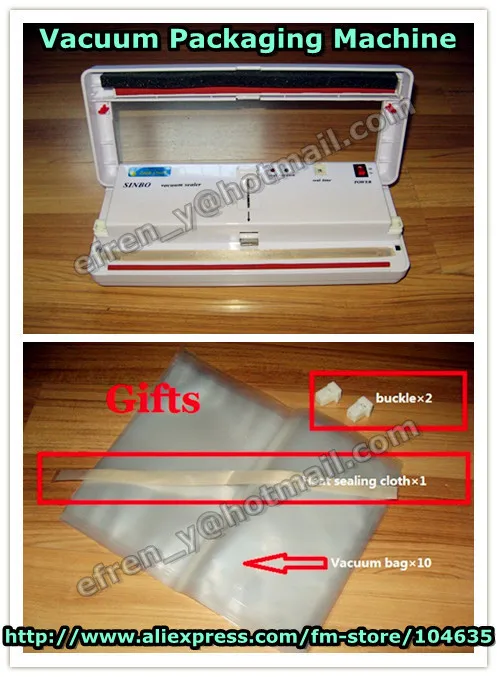 Free Express Shipping SINBO DZ-280 Household Vacuum food packaging machine,plastic film sealer,vacuum packer +10 plastic bags dz 280 vacuum sealer food vacuum sealing machine plastic bags sealing machine aluminum bags vacuum packer packaging machine
