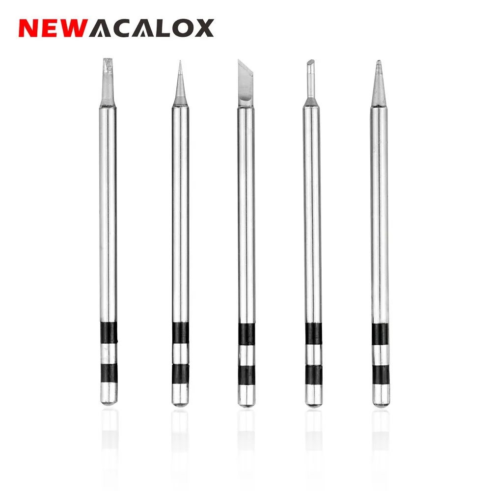 NEWACALOX 5 шт./лот DC5V/10 Вт Нержавеющая сталь сварочные наконечники специально для PX-988USB паяльник для подключения к I/K/боп/2C/2.4D жало паяльника