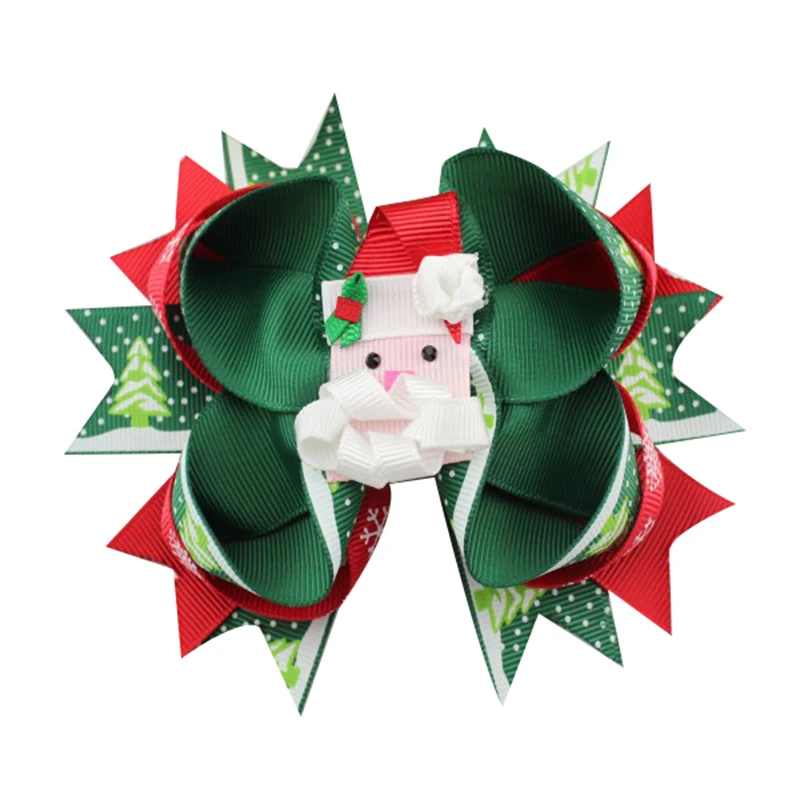 

10pcs 5"Cute Headband Santa Claus Hair BandS Christmas Bow Snowman White Flowers Style Hairband Hair Accessories For Girls