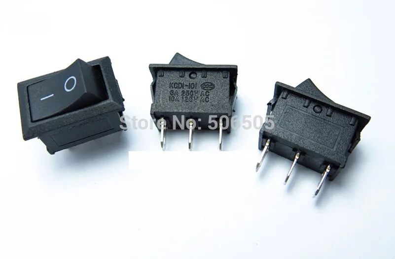 

Free shipping KCD1-101 3pins rocker switch boat switch rocker switch Power switch 6A/250V 10A/125V 10pcs/lot