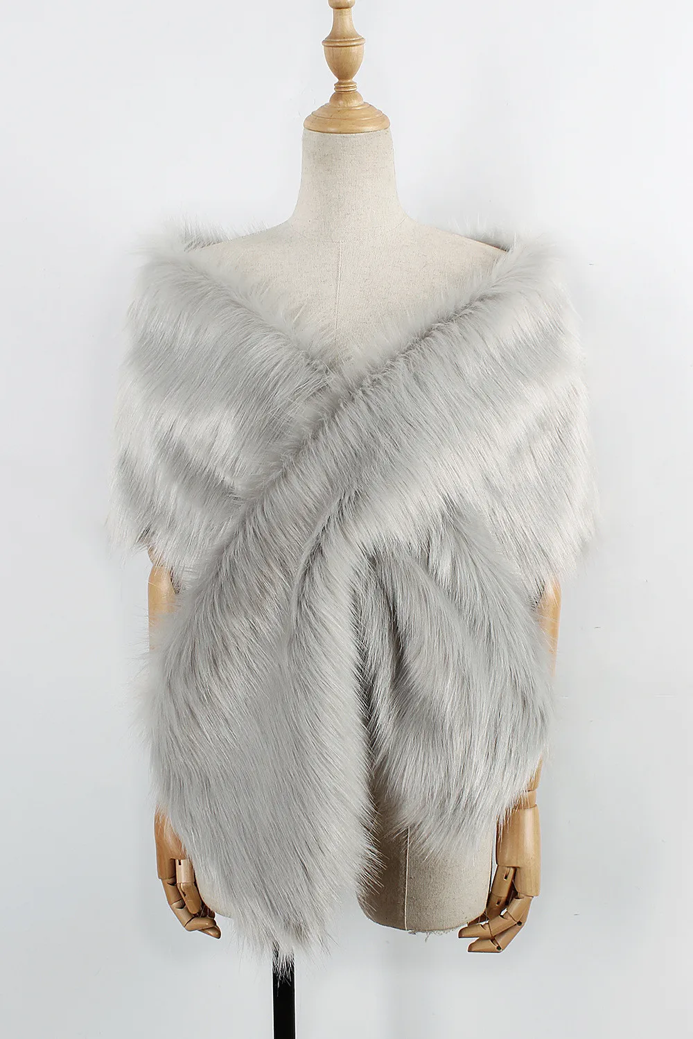 The autumn and winter new imitation fur big cape neck scarf multi-color joker scarf bride dress cross cape (14)