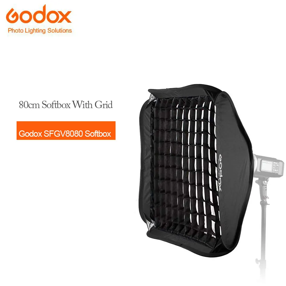 

Godox 31" x 31" 80 x 80cm softbox Honeycomb Grid for Bowens Mount Kit Flash Godox AD600B Studio Flash with Carrying Bag
