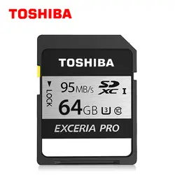 Оригинальный TOSHIBA карты памяти UHS U3 128 ГБ 95 МБ/с. SDXC 64 ГБ 4 К 32 ГБ SDHC флэш-памяти exceria Pro цифровой зеркальной Камера видеокамера DV